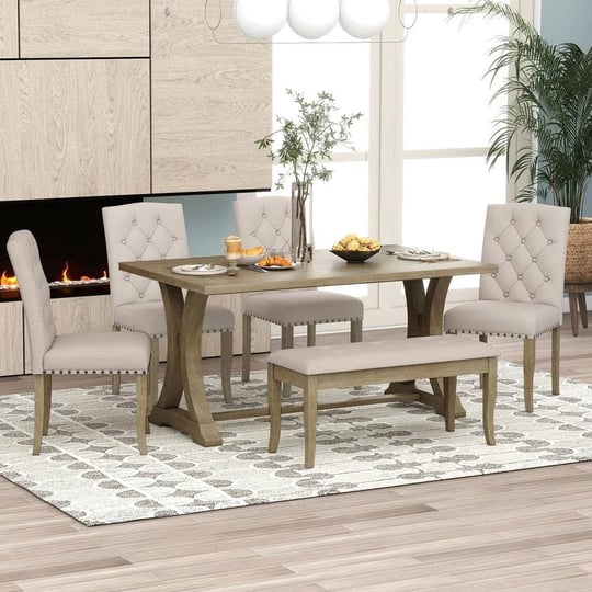 farmhouse-6-piece-natural-wood-wash-rectangular-mdf-top-dining-table-set-seats-6-with-4-upholstered--1