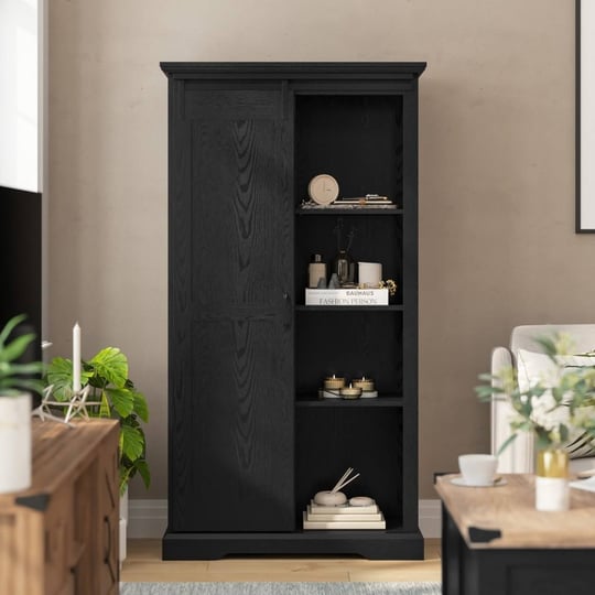 farmhouse-storage-cabinet-with-adjustable-shelves-and-sliding-barn-door-black-1