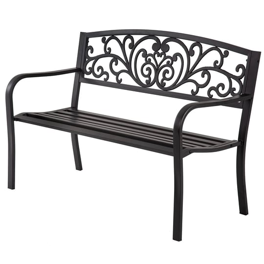 fdw-50in-garden-benchpowder-coat-steel-outdoor-benches500lb-capacity-patio-bench-outdoor-benches-for-1