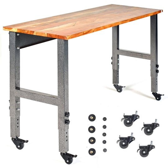 fedmax-work-bench-61-rolling-portable-workbench-for-garage-metal-with-acacia-hardwood-top-adjustable-1