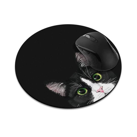 fincibo-round-standard-mouse-pad-non-slip-mouse-pad-for-home-office-and-gaming-desk-black-white-tuxe-1