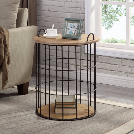 firstime-co-30-in-arborfield-basket-storage-table-rustic-light-espresso-black-1
