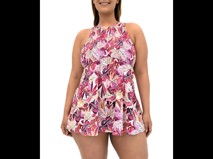 fit-4-u-plus-size-kapalua-smocked-high-neck-swim-dress-20w-1