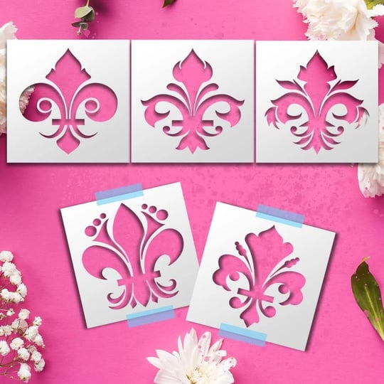 fleur-de-lis-stencil-5-set-12x12-saints-logo-stencils-for-elegant-home-decor-large-and-small-sizes-r-1