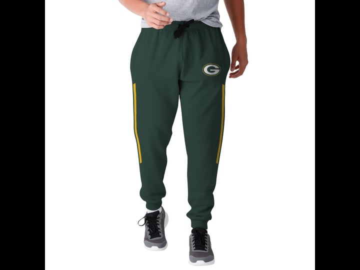 foco-green-bay-packers-team-stripe-joggers-mens-size-m-1