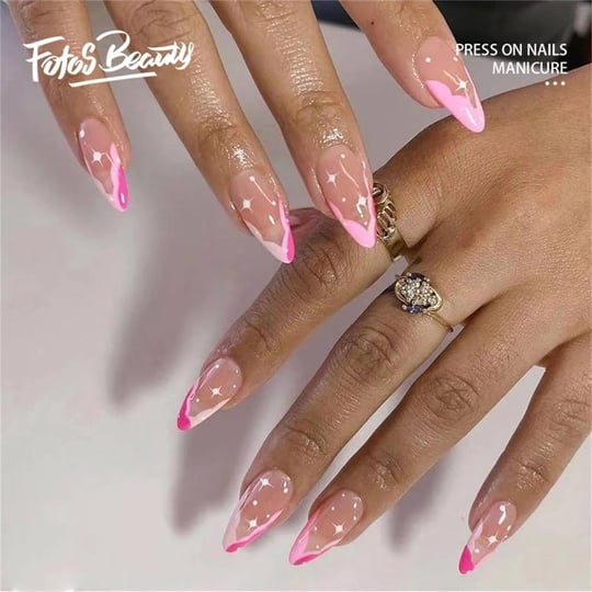 fofosbeauty-24pcs-fake-press-on-nails-medium-almond-fake-nails-for-girls-women-sparkle-french-pink-a-1