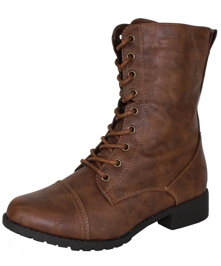 forever-link-womens-mango-round-toe-military-lace-up-knit-ankle-cuff-low-heel-combat-boots-brown-7-b-1