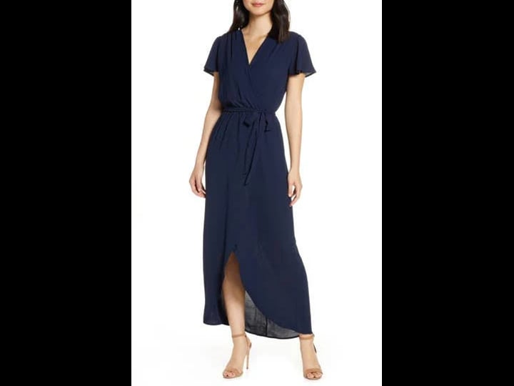 fraiche-by-j-high-low-faux-wrap-dress-in-navy-at-nordstrom-size-medium-1