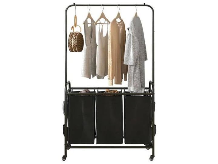 fresh-fab-finds-3-bags-laundry-sorter-with-garment-hanging-bar-laundry-hamper-rolling-cart-laundry-b-1