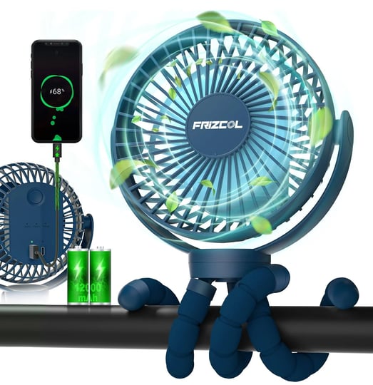 frizcol-portable-stroller-fan-use-as-power-bank-55h-12000mah-battery-operated-fan-flexible-tripod-ba-1