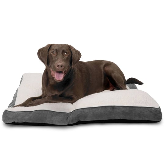 furhaven-faux-sheepskin-suede-deluxe-pillow-pet-bed-gray-large-1