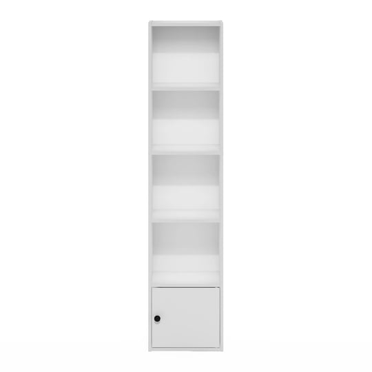 furinno-luder-5-tier-shelf-bookcase-with-1-door-storage-cabinet-white-1