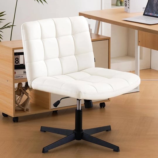 furniliving-armless-office-desk-chair-faux-pu-padded-vanity-chair-ergonomic-swivel-task-chair-for-of-1