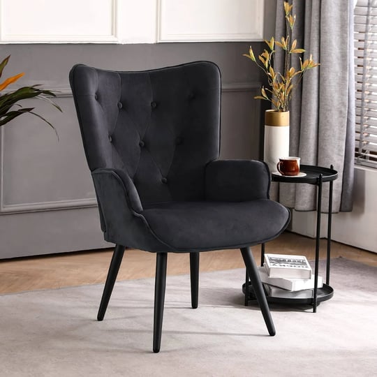 furniliving-button-tufted-accent-chair-velvet-wingback-chair-modern-leisure-chair-for-living-room-be-1