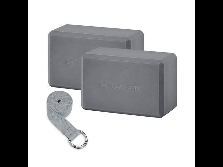 gaiam-yoga-block-2-pack-strap-set-grey-1