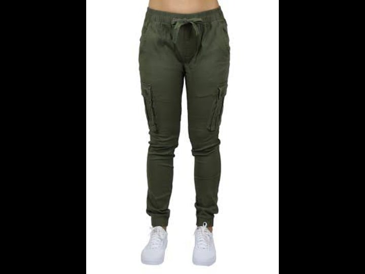 galaxy-by-harvic-womens-cotton-stretch-twill-cargo-loose-fit-joggers-m-olive-1