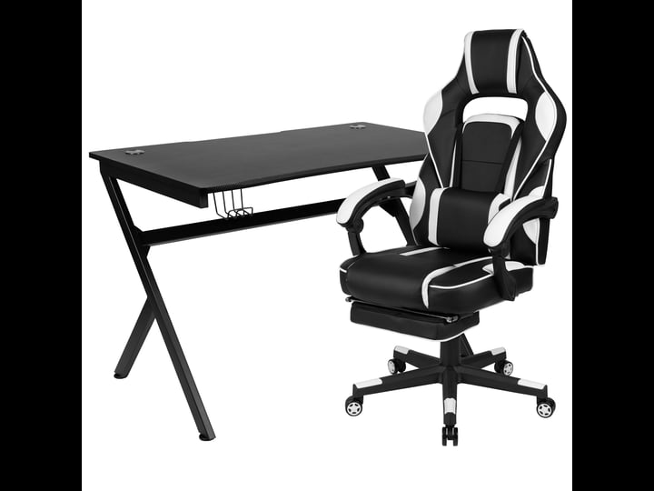 gaming-desk-set-cup-headset-holder-reclining-footrest-white-1