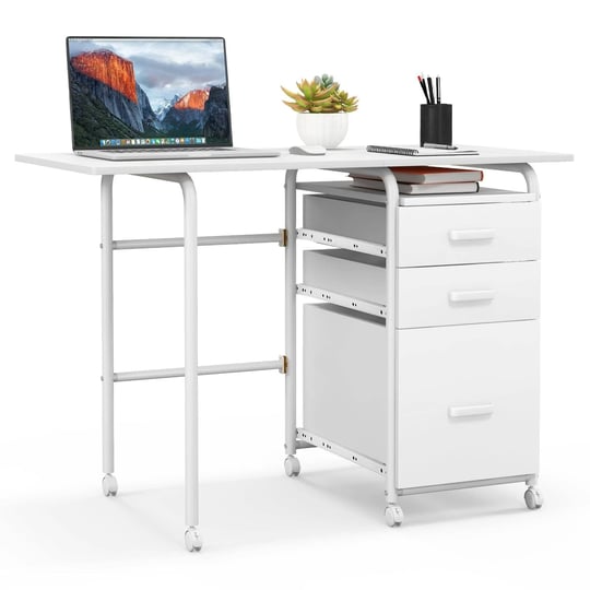 giantex-folding-desk-for-small-space-rolling-home-office-desk-with-3-drawers-lockable-universal-whee-1