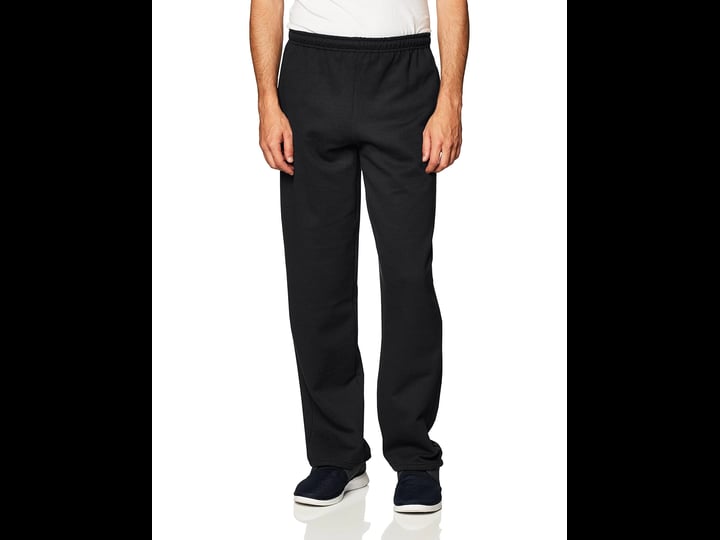 gildan-mens-fleece-open-bottom-pocketed-sweatpants-size-2xl-black-1