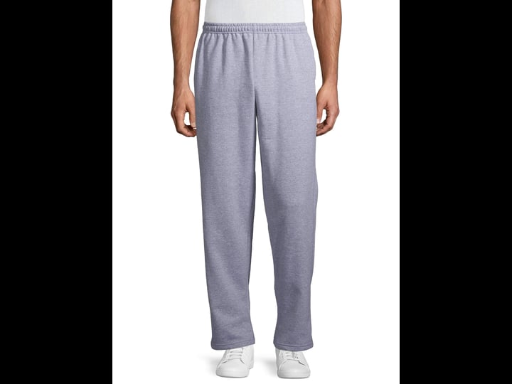 gildan-mens-fleece-open-bottom-pocketed-sweatpants-size-small-gray-1
