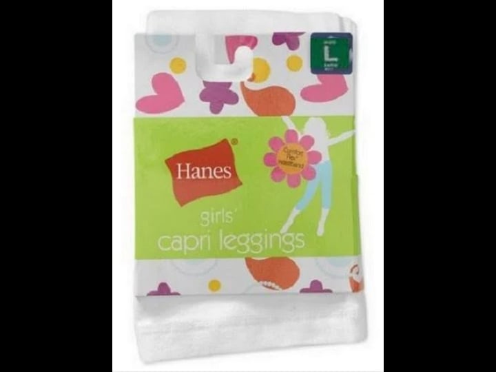 girls-capri-white-leggings-sz-large-by-hanes-cotton-spandex-sz-10-to-12-children-1
