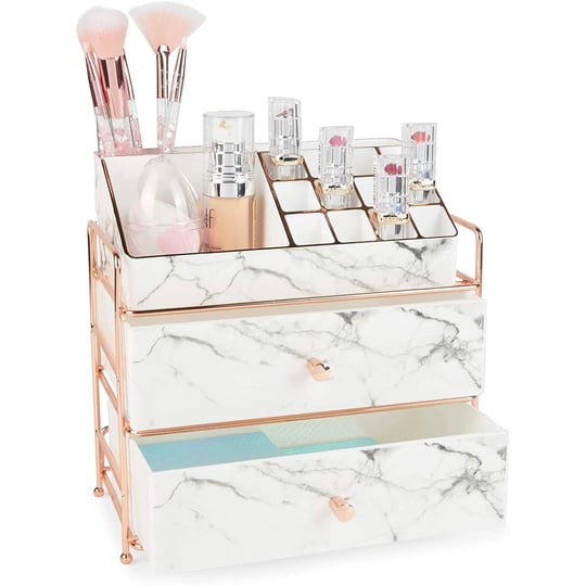 glamlily-white-marble-makeup-storage-cosmetic-organizer-drawers-9-5-x-9-5-x-5-5-inches-1