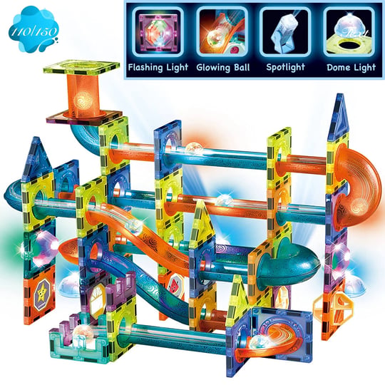 glowing-magnetic-tiles-marble-run-race-track-super-set-150-complete-pieces-glow-in-the-dark-stem-lig-1