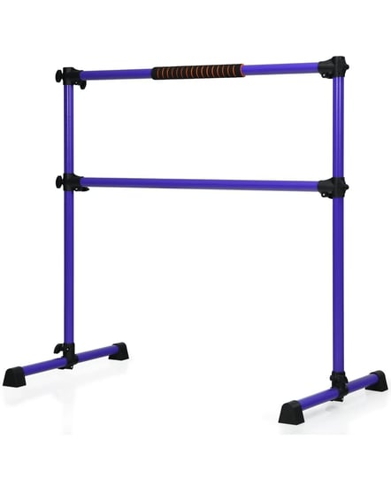 goplus-portable-ballet-barre-4ft-freestanding-adjustable-double-dance-bar-purple-1