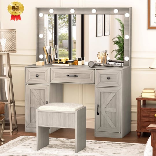 greenvelly-makeup-vanity-with-lights-grey-farmhouse-vanity-desk-with-lighted-mirror-3-lighting-modes-1