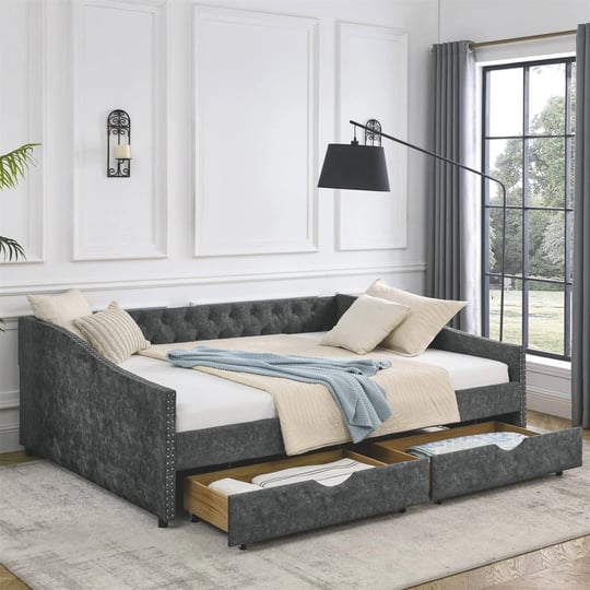 grey-queen-size-daybed-with-drawers-upholstered-tufted-sofa-bed-1