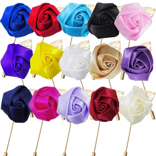 grosun-15-pieces-men-lapel-flower-pins-boutonniere-pin-handmade-rose-lapel-pin-for-suit-wedding-groo-1