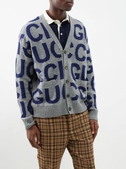 gucci-logo-jacquard-wool-cardigan-mens-grey-s-1
