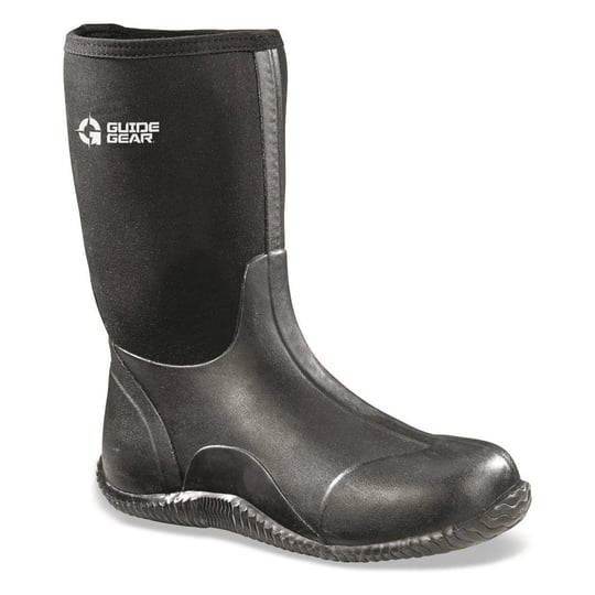 guide-gear-mens-mid-bogger-waterproof-rubber-boots-black-8d-black-1