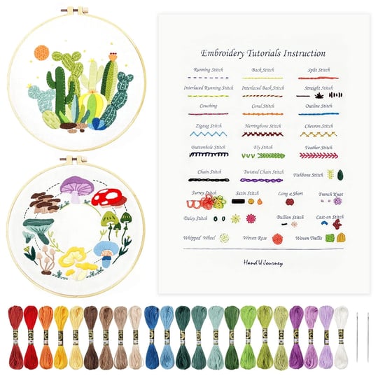 hand-u-journey-basic-embroidery-stitch-kit-perfect-for-beginners-with-28-different-stitches-and-a-mu-1