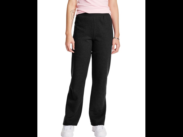hanes-ecosmart-womens-fleece-sweatpants-open-leg-ebony-l-womens-size-large-brown-1