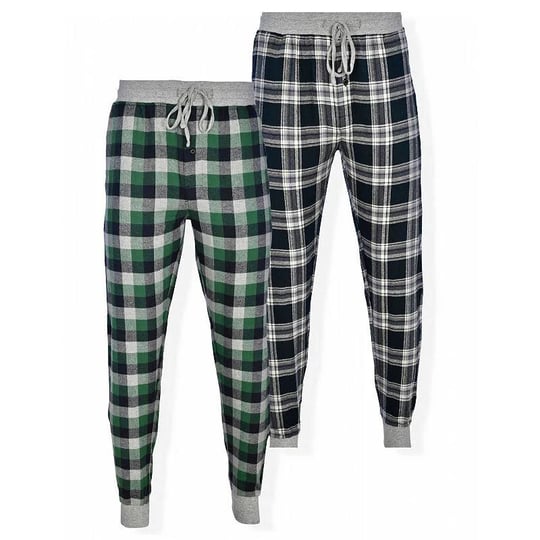 hanes-mens-2pk-flannel-sleep-jogger-pants-green-size-medium-1