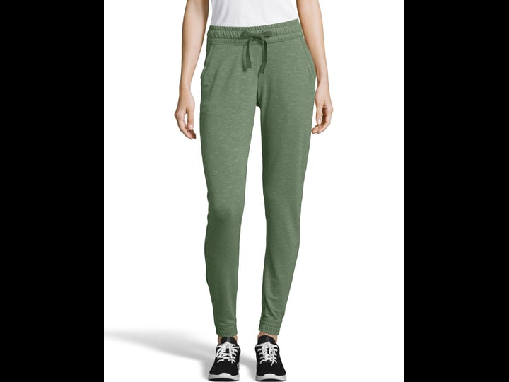 hanes-womens-french-terry-jogger-with-pockets-nature-green-heather-1