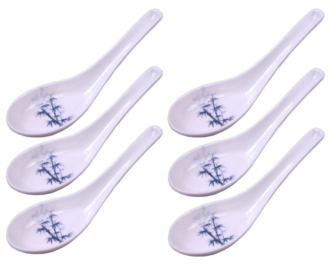 happy-sales-melamine-soba-rice-spoons-asian-chinese-won-ton-soup-spoon-6-pack-blue-bamboo-design-1