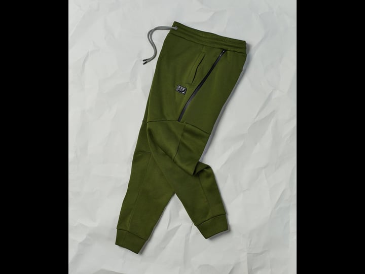 haram-slim-fit-olive-green-jogger-with-zip-detail-s-1