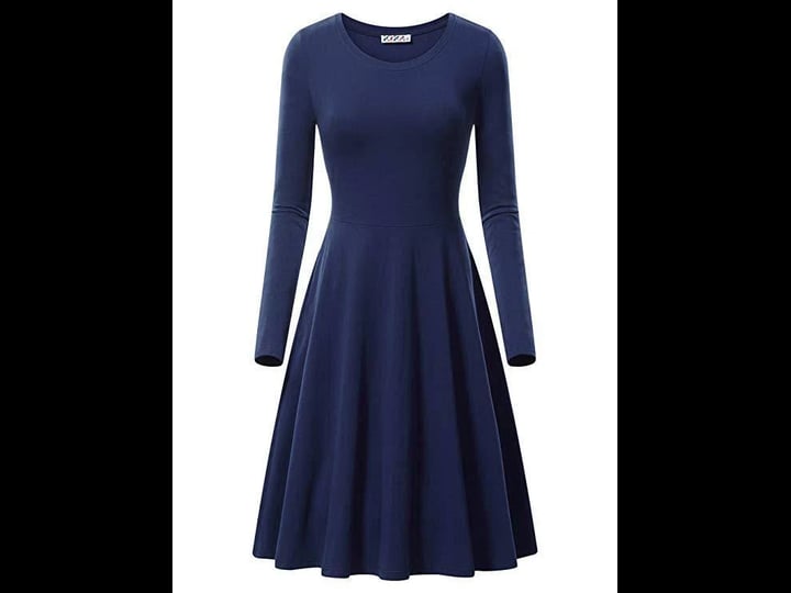 haute-edition-womens-long-sleeve-solid-color-flared-skater-dress-1