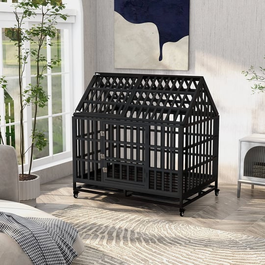 heavy-duty-dog-cage-crate-kennel-playpen-large-strong-metal-for-small-medium-large-dogs-and-pets-eas-1