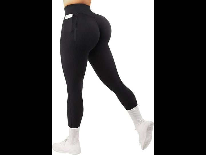 high-waisted-workout-gym-yoga-pants-ribbed-and-seamless-1