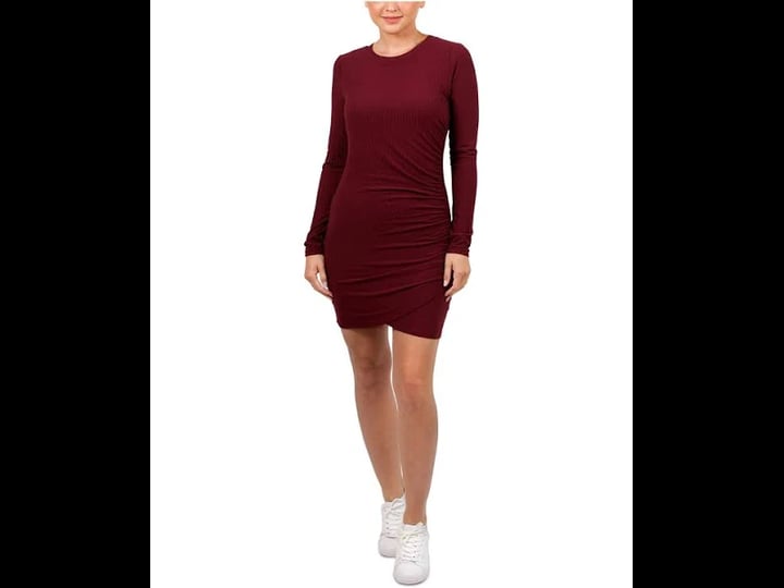 hippie-rose-womens-juniors-ruched-mini-t-shirt-dress-red-m-1
