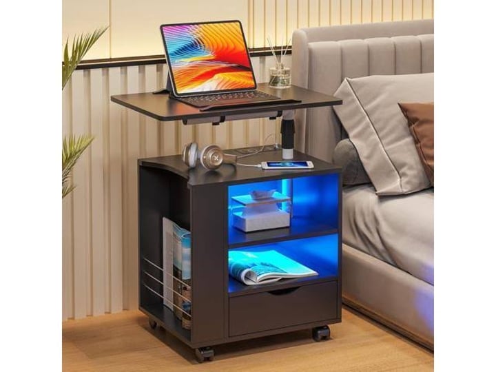 hnebc-led-nightstand-with-wireless-charging-stationblack-nightstand-has-adjustable-rotary-tablebedsi-1