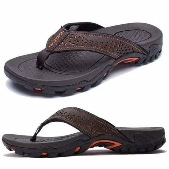 hobibear-mens-thong-sandals-arch-support-indoor-and-outdoor-beach-flip-flop-mens-size-11-brown-1