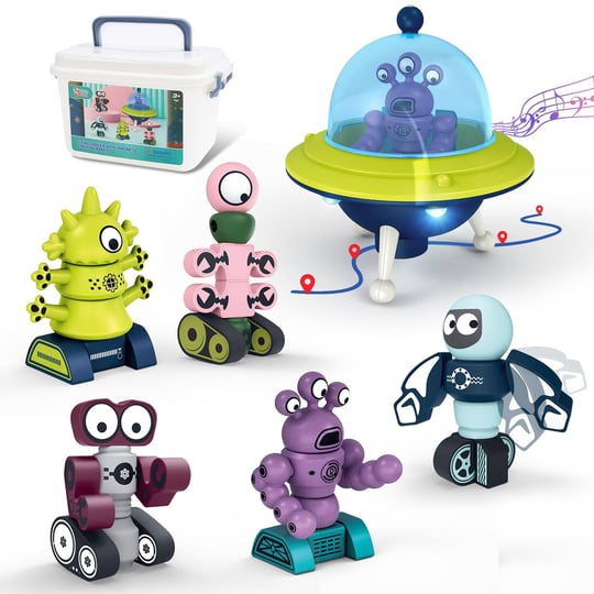 holyfun-kid-magnetic-walking-musical-space-toy-with-35pcs-stacking-blocks-building-robot-storage-box-1