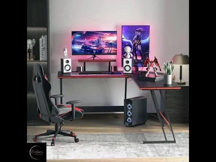 homall-l-shaped-gaming-desk-51-inches-corner-office-desk-with-removable-monitor-riser-black-1