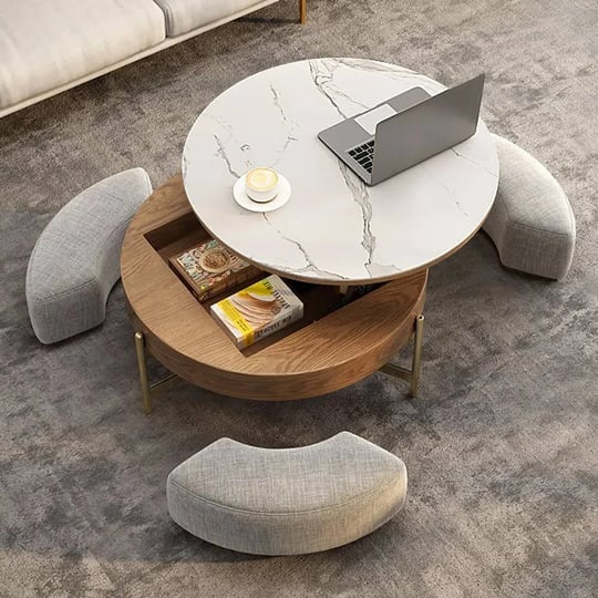 homary-modern-round-lift-top-coffee-table-set-with-storage-3-ottomans-white-walnut-1