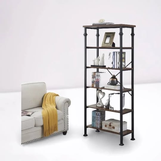 hombazaar-bookshelf-6-tier-vintage-industrial-book-shelf-rustic-wood-and-metal-bookcase-and-bookshel-1