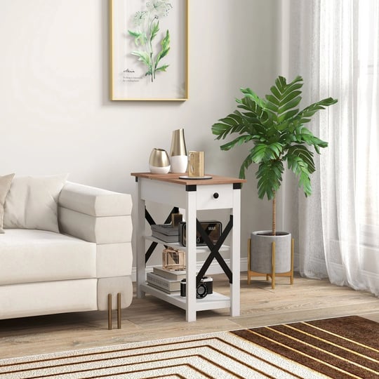 homcom-side-table-with-charging-station-end-table-with-2-usb-ports-and-1-outlet-storage-shelves-for--1